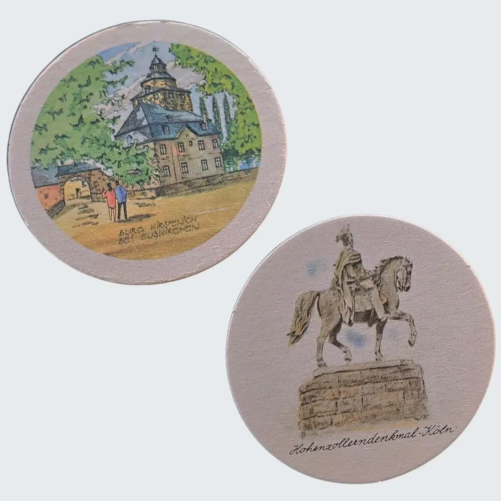 Reissdorf Kolsch German Beer Coasters Lot of 7 Regional Landmarks Mat Vintage